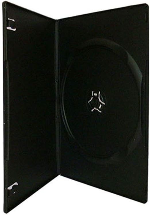 7mm Slim Black Single CD/DVD Case, 100 Pieces Pack.