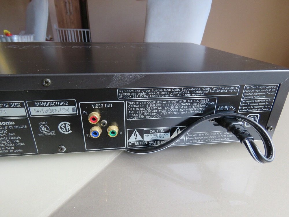 Panasonic A310 DVD / CD Player w/ remote and manual