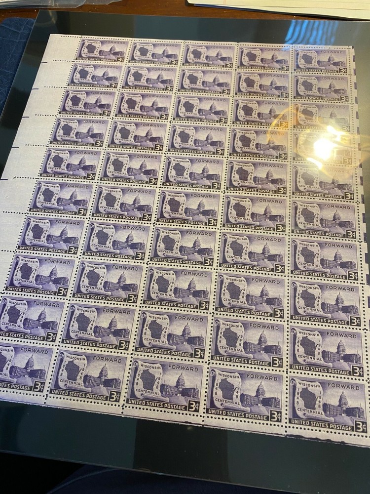 Full Sheets Scott 957 Wisconsin Issue MNH