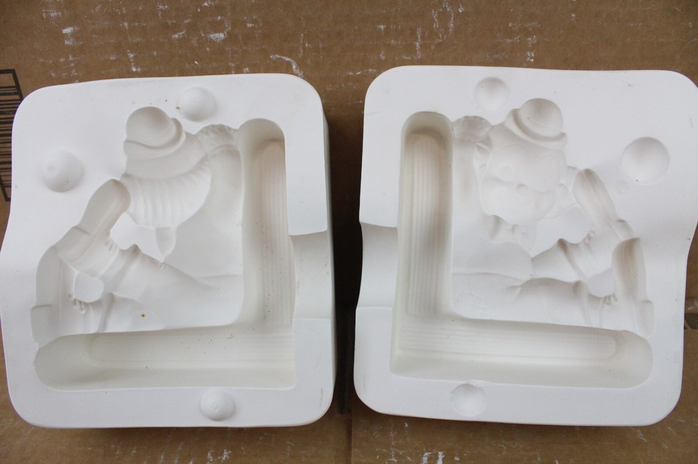Ceramic Slip Mold 2 Piece Clown Circus Bookend Cast Casting 218