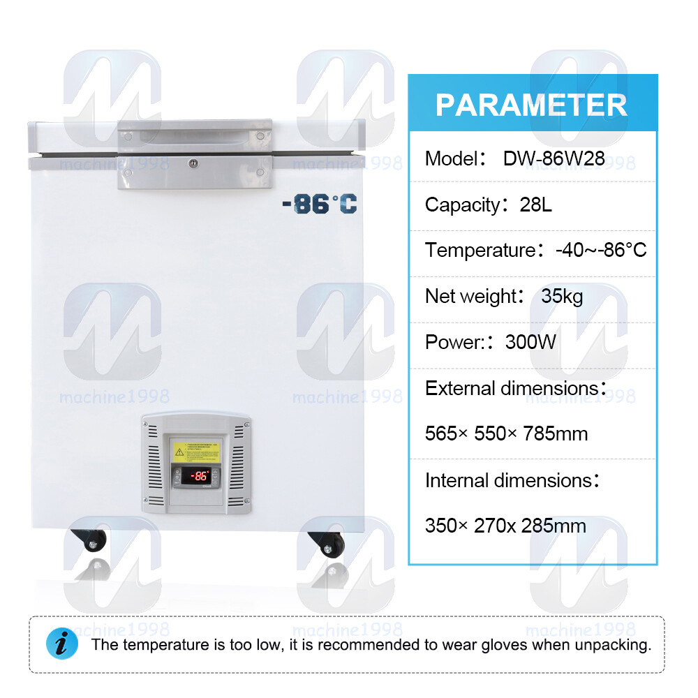 -86℃ 110V Ultra Low Temperature Freezer Laboratory Deep for Samples Lab 28L