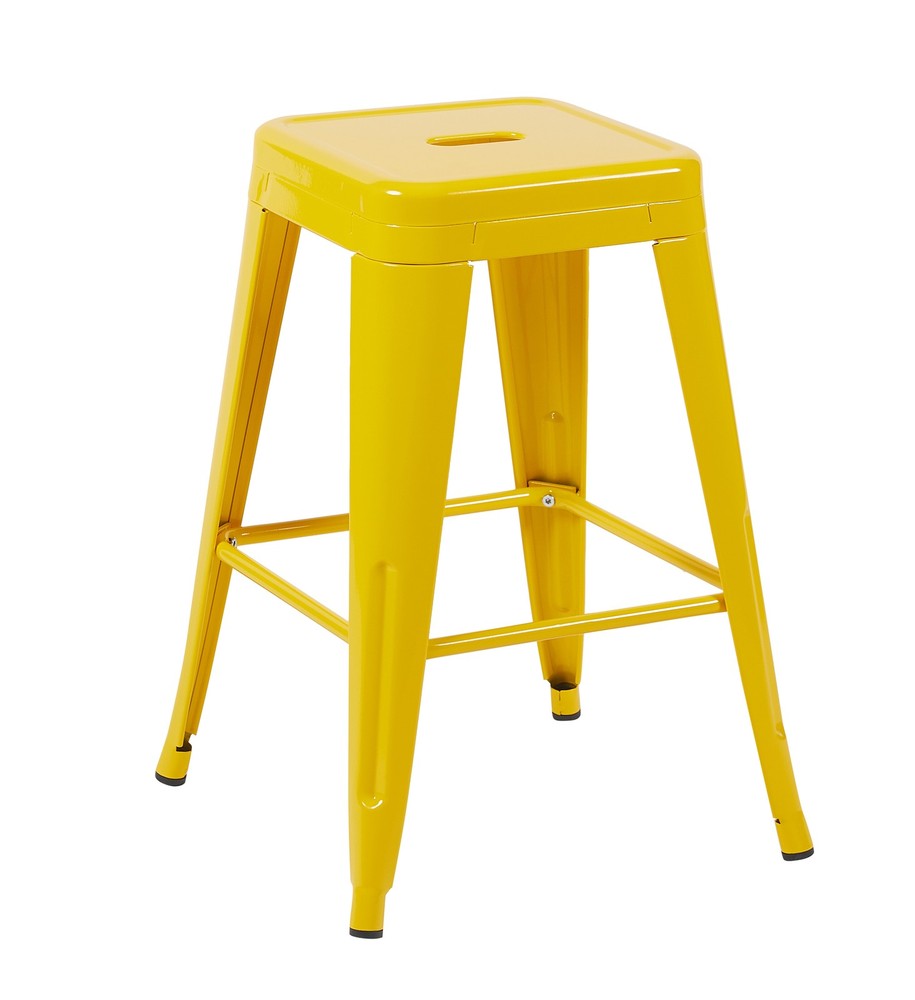 24 Inch Counter Height Stool, Backless Metal Bar Stools Set of 4, Non-Stackabl