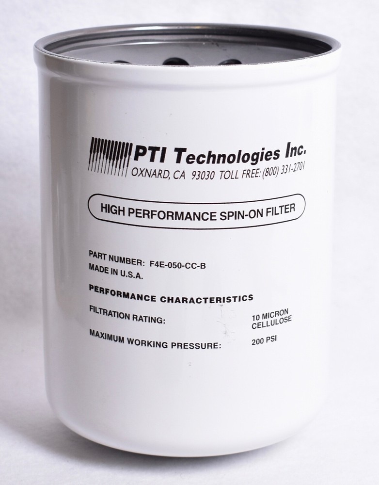 PTI Technologies High Performance Spin On Oil Filter  F4E-050-CC-B