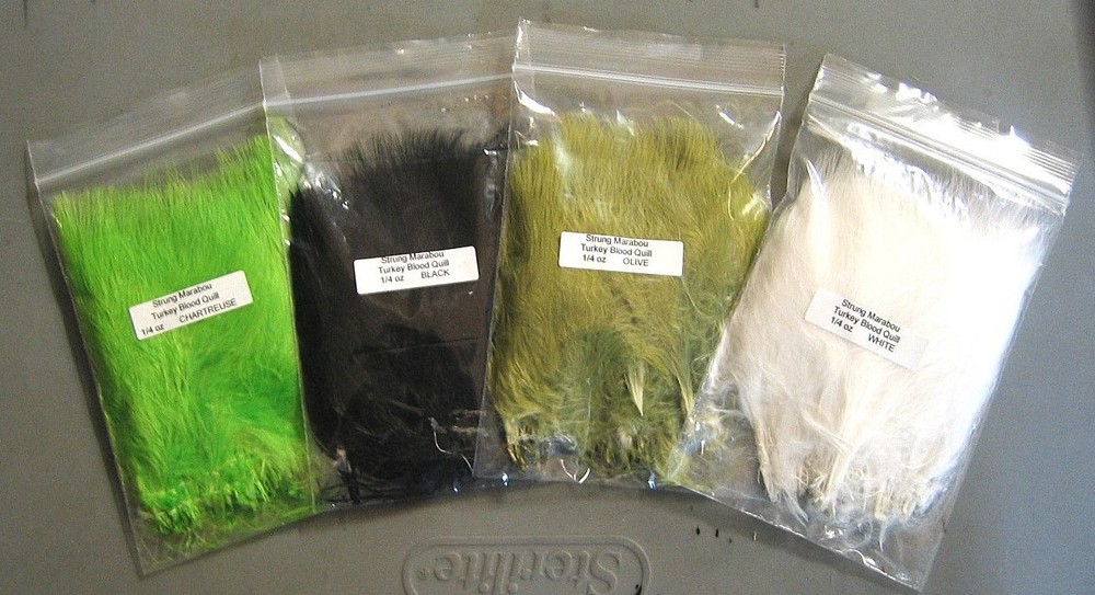 Strung Marabou Blood Quill- 1/4 oz