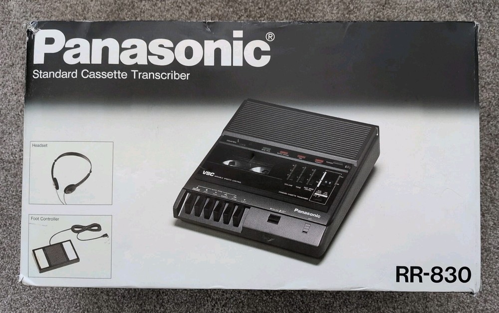Panasonic RR-830 Desktop Cassette Transcriber / Recorder Open Boxed Never Used