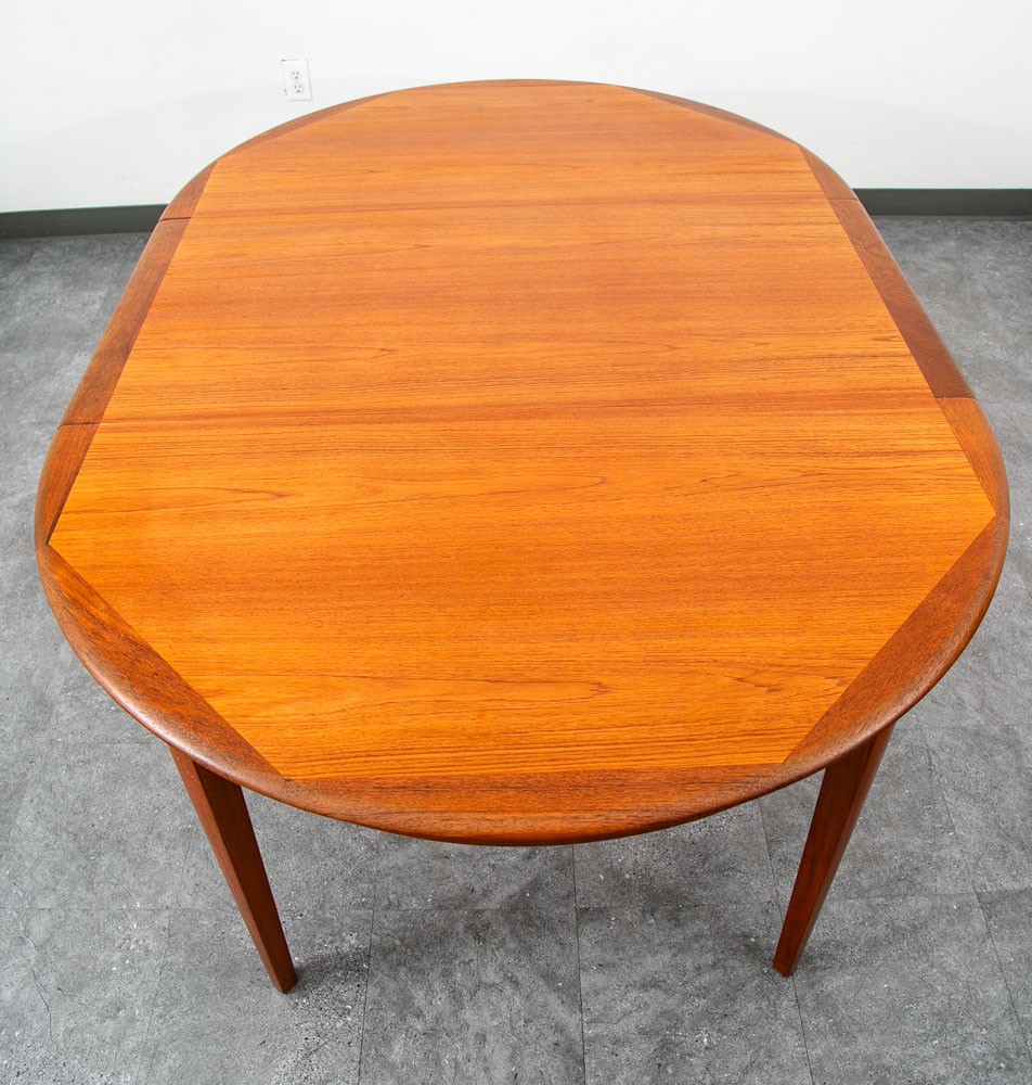 Mid Century Danish Dining Table Teak Round Square Expanding leaf Oval Denmark