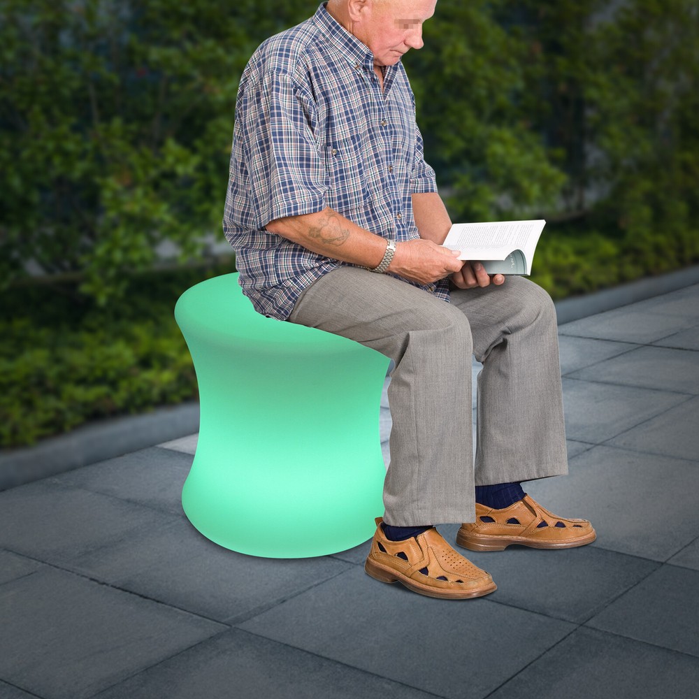 LED Light Cube Stools Chair 16 Colors Changing Rechargeable w/Remote Control