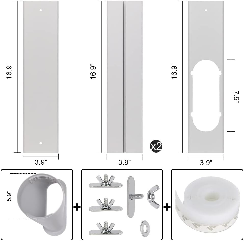 Efficient AC Window Kit for Residential Use - No Tools Required Installation