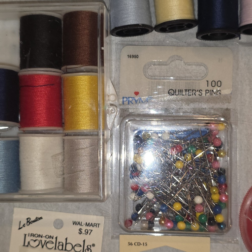 Mixed lot sewing notions beginner Dritz misc supplies thread pins needles