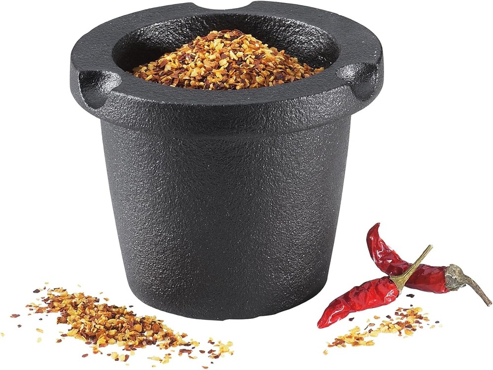 Cast Iron Spice Grinder Set with Beech Wood Lid