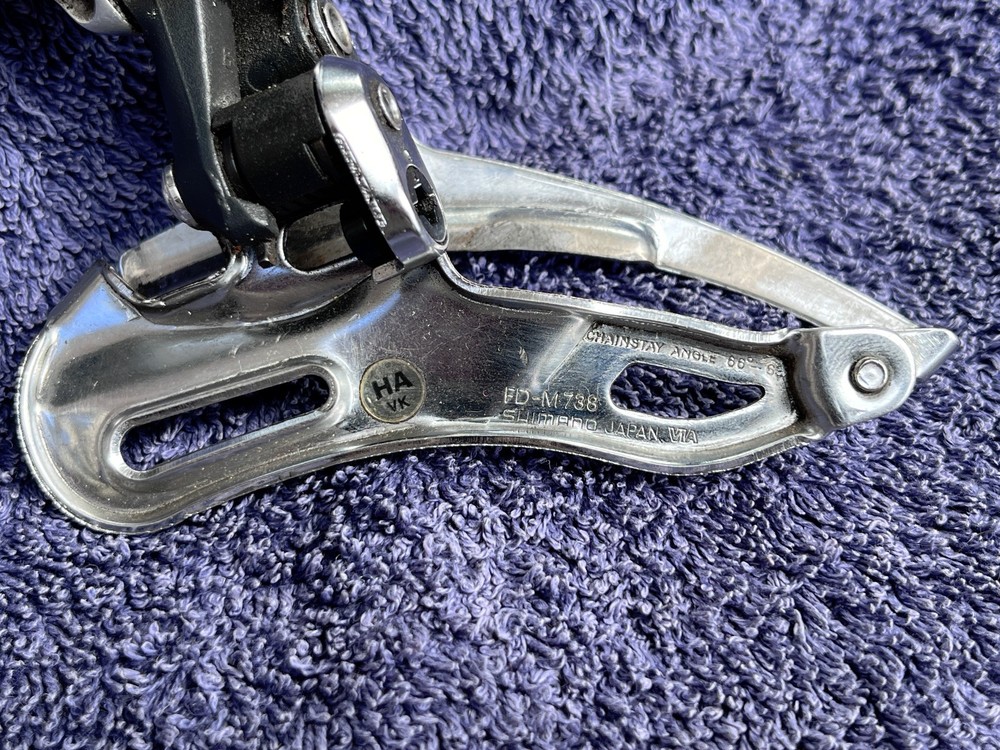 Vintage Shimano Deore XT FD-M738 Front Derailleur Bottom Pull 31.8mm MTB