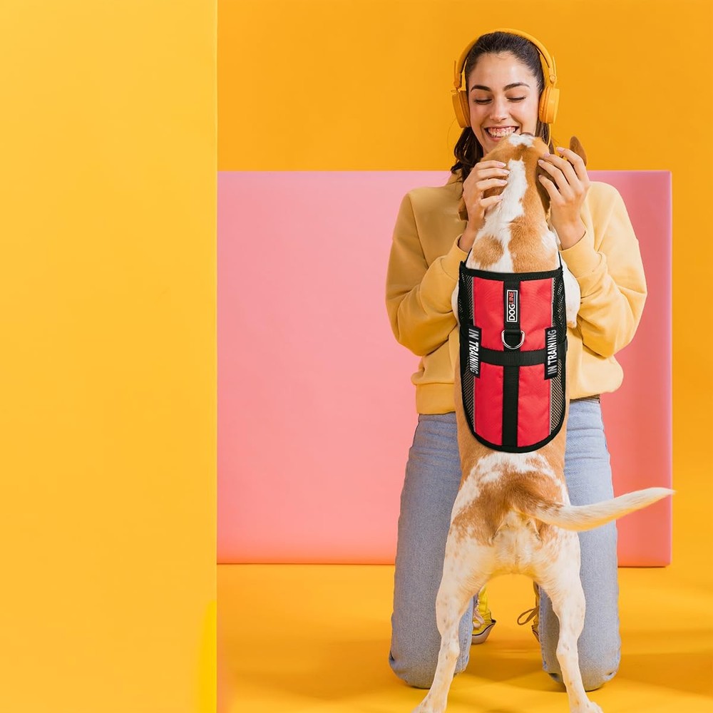 Red Large MaxAire MultiPurpose Mesh Vest 2 Training Patches Adjustable Pet