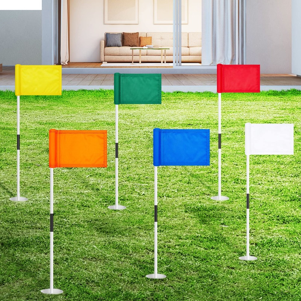 12 Pcs Solid Golf Flag Target Flag with Tube Inserted Waterproof Putting Gree...