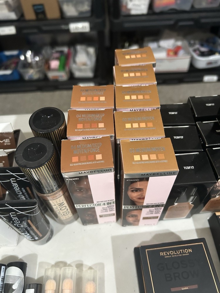 Lot of (100) Assorted Medium, Dark, Deep Makeup Products