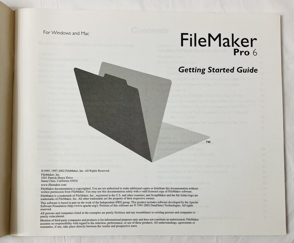 File Maker Pro 6 Getting Started Guide | Vintage User Manual Only | No Software