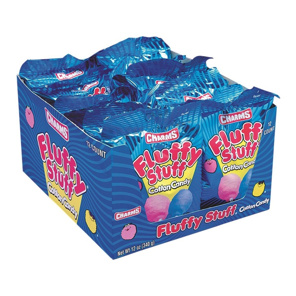 Fluffy Stuff Cotton Candy 1 oz Bags 12-Pack Assorted Carnival Candy