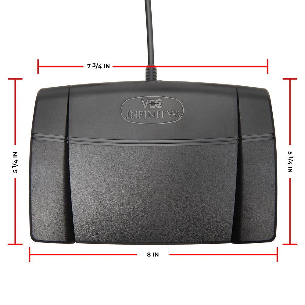 3 High-Quality Black USB Foot Pedal for Computer Control - Large