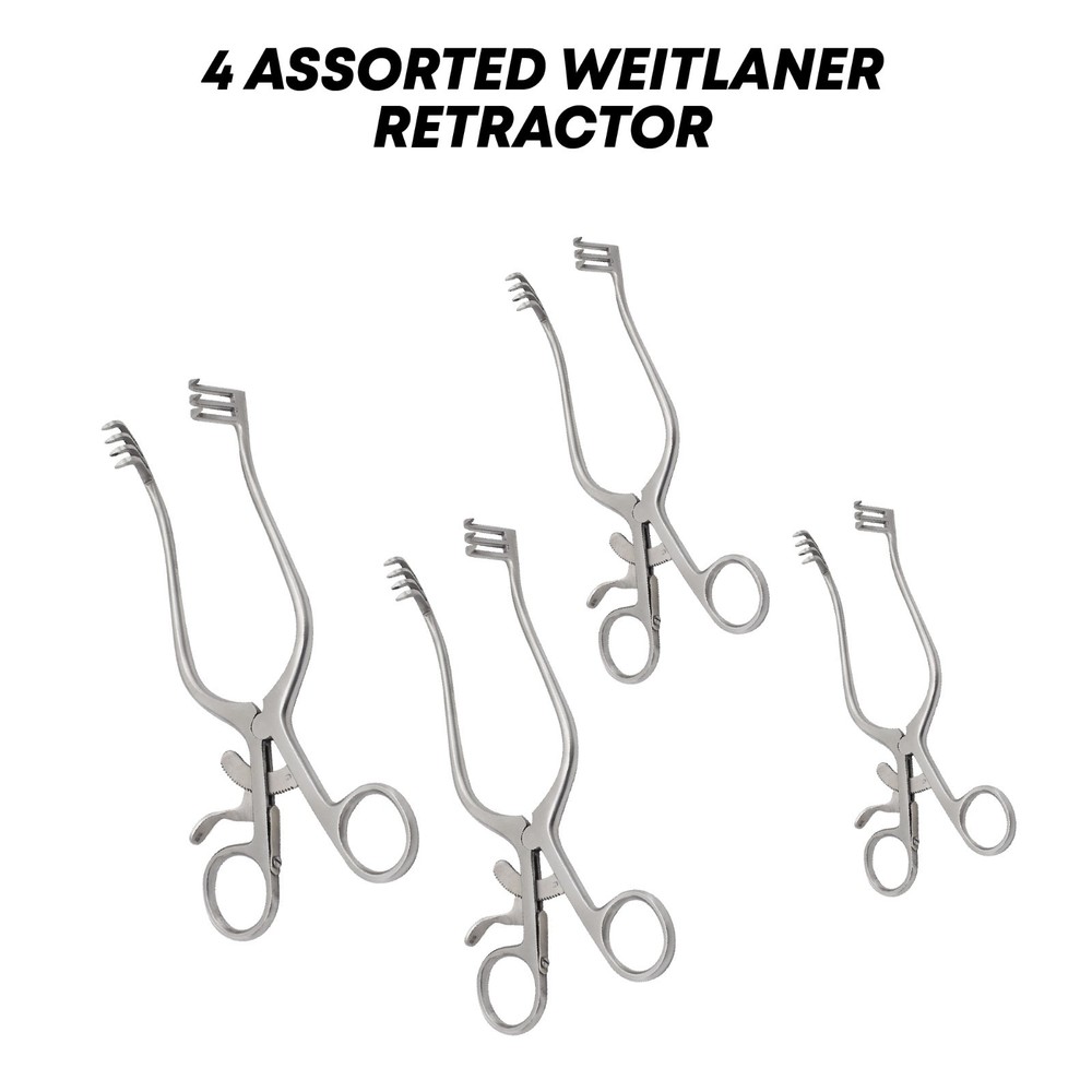 4 Pcs Assorted Weitlaner Retractor Set Surgical Instruments German Grade