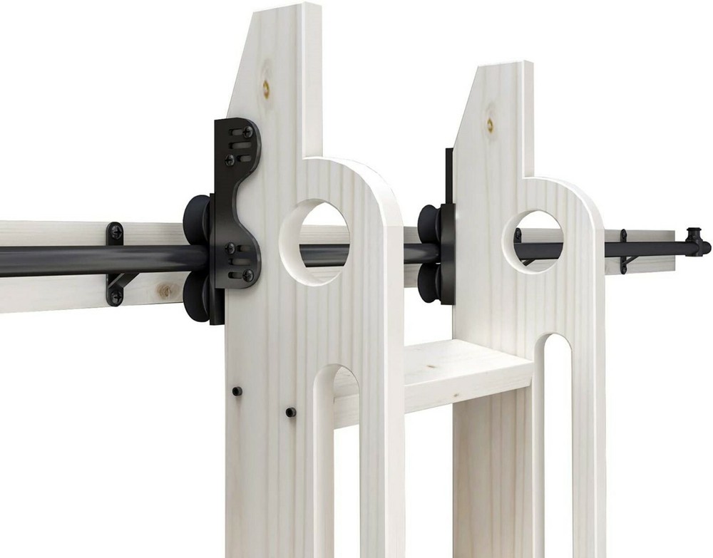 Stand Up Black Rolling Library Hardware,Tensible Sliding Roller(No Ladder)