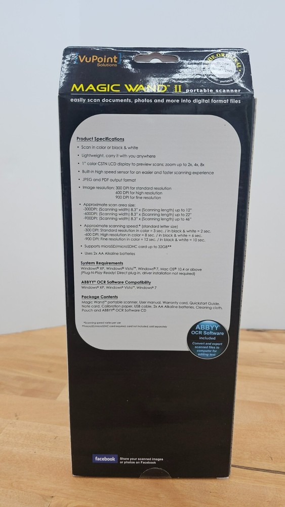 VuPoint Solutions Magic Wand II Portable Handheld Scanner