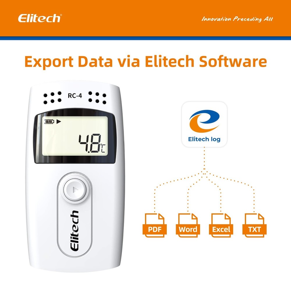 Elitech Digital Temperature Data Logger Medical Refrigerator Thermometer Vacc...