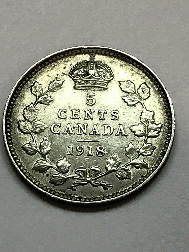 1918 Canada 5 Cents Silver VF+ #1973