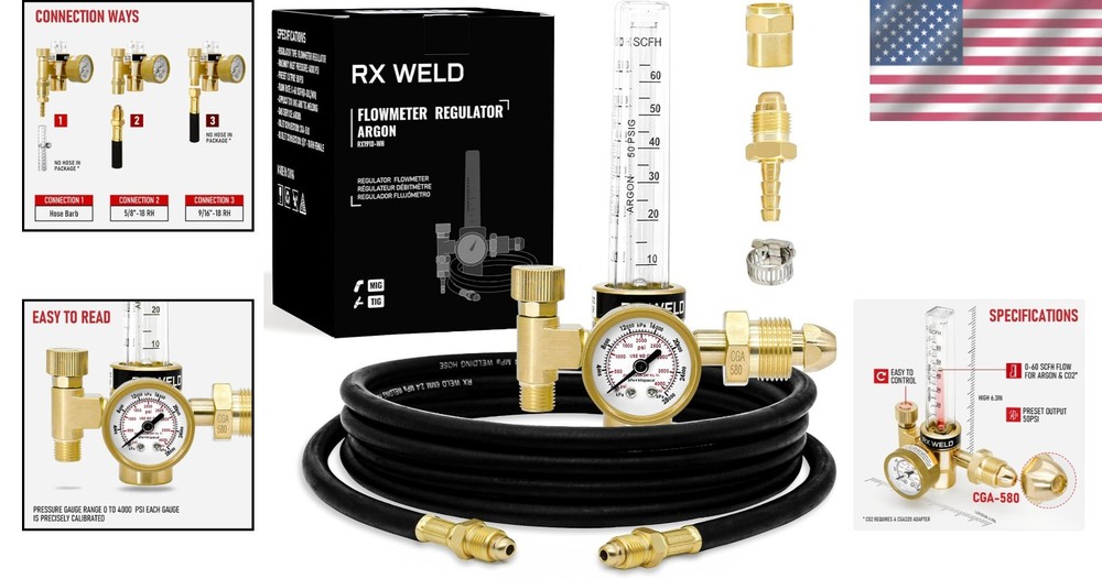 Welding Gas Gauge with Multiple Outlets