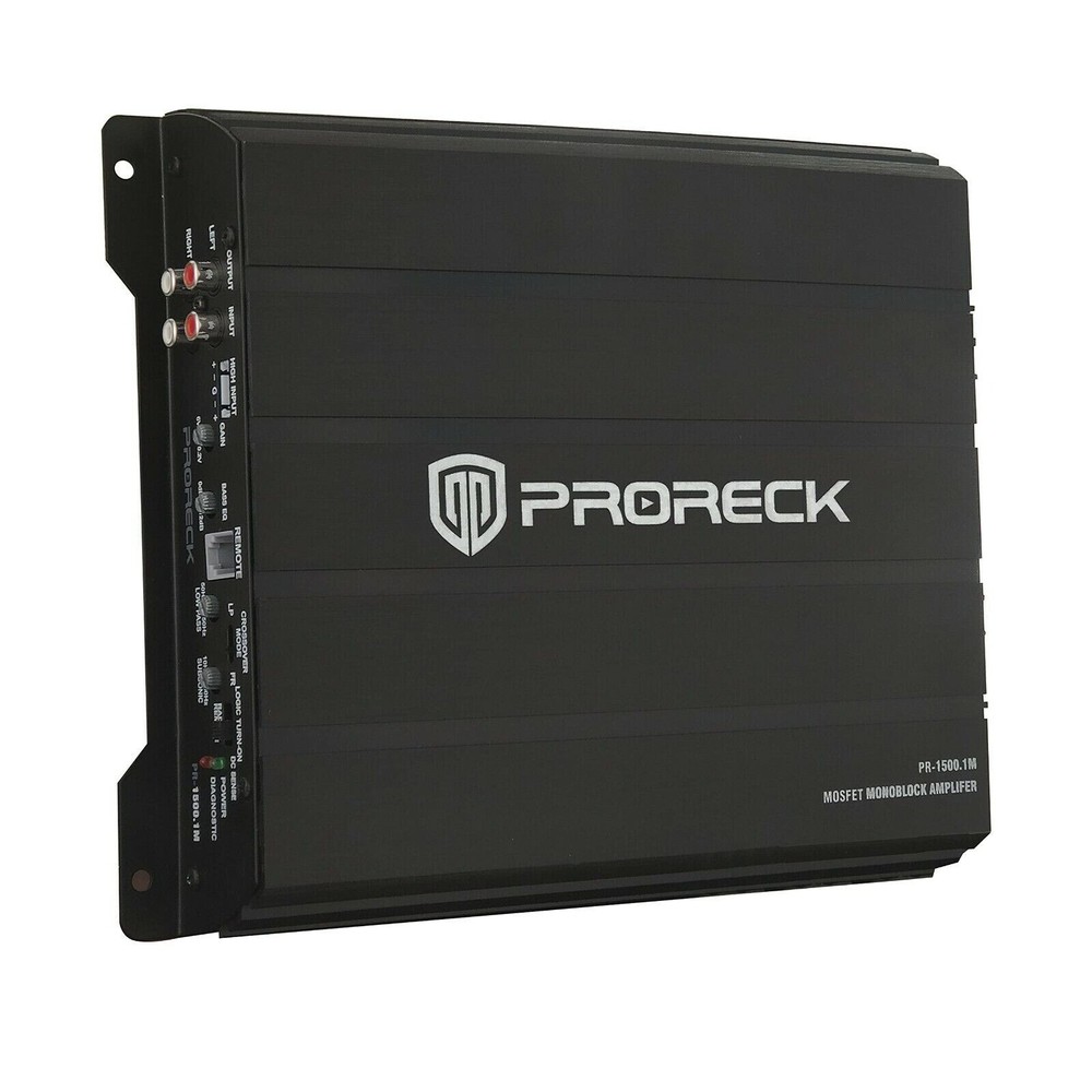PRORECK Complete 1500W Dual 12" Car Subwoofer Amplifier RCA Input Speaker System