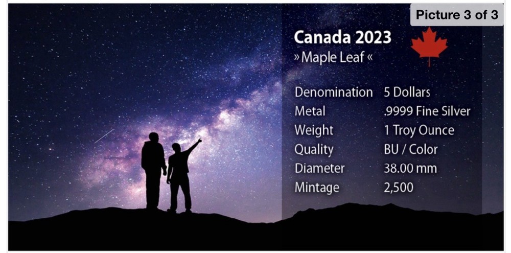 2023 Maple Leaf The Universe Planetary Ring 1z silver coin