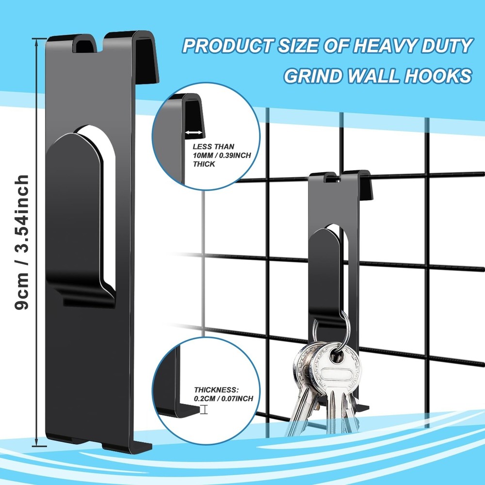 Gute 30 PCS Gridwall Display Hooks for Grid Wall Panel, Utility Hanging Hooks...