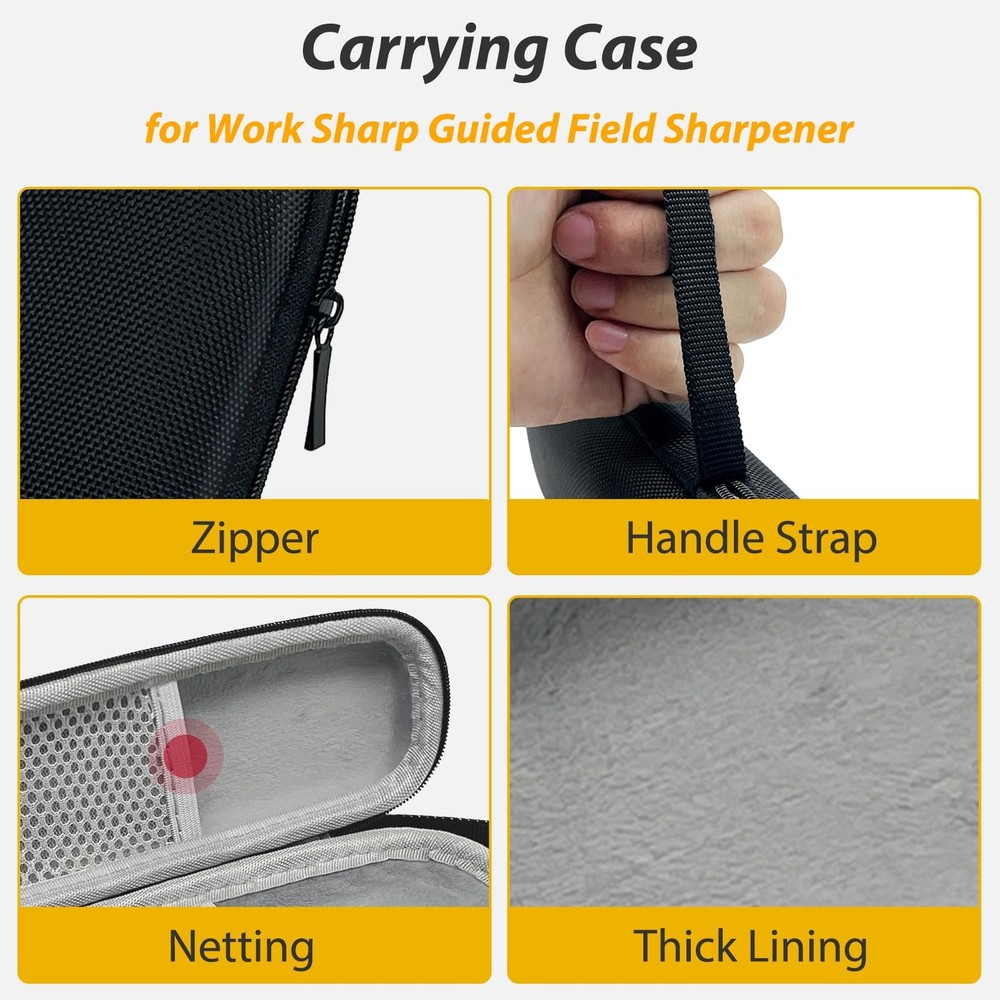 Durable Hard Travel Case for Work Sharp Guided Field Sharpener - Black
