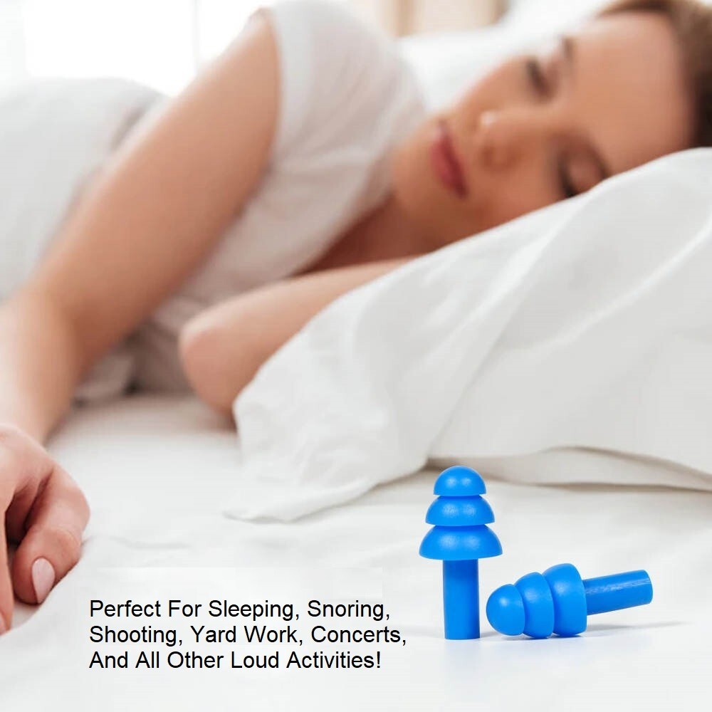 10 Pair Soft Silicone Ear Plugs Individually Wrapped Reusable for Sleeping 32dB