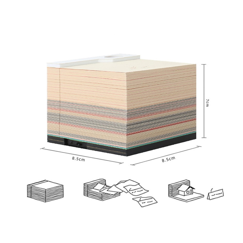 3D Memo Pad 260 Sheets Paper Carving Sticky Notes Convenience Post Notes pink