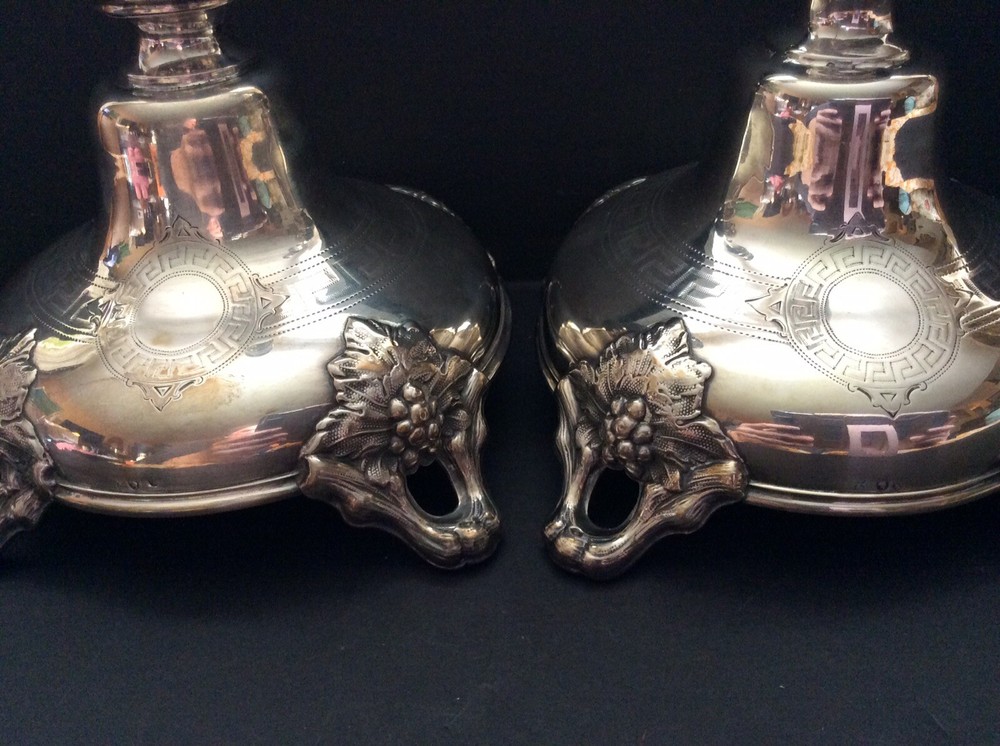 Pair of European Solid Silver Sabbath Candleholders