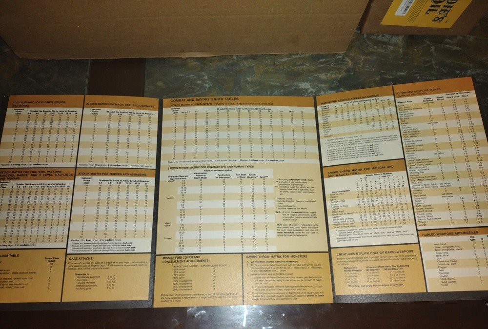 AD&D Dungeon Master’s Screen 9146 TSR 1985 Advanced Dungeons & Dragons D&D