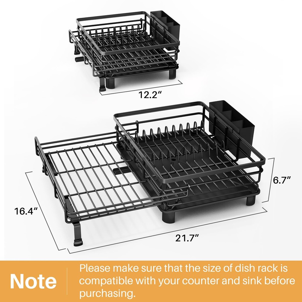 Dish Drying Rack Extendable Dish Rack Large Sink Drying Dish Drainer For Kitchen