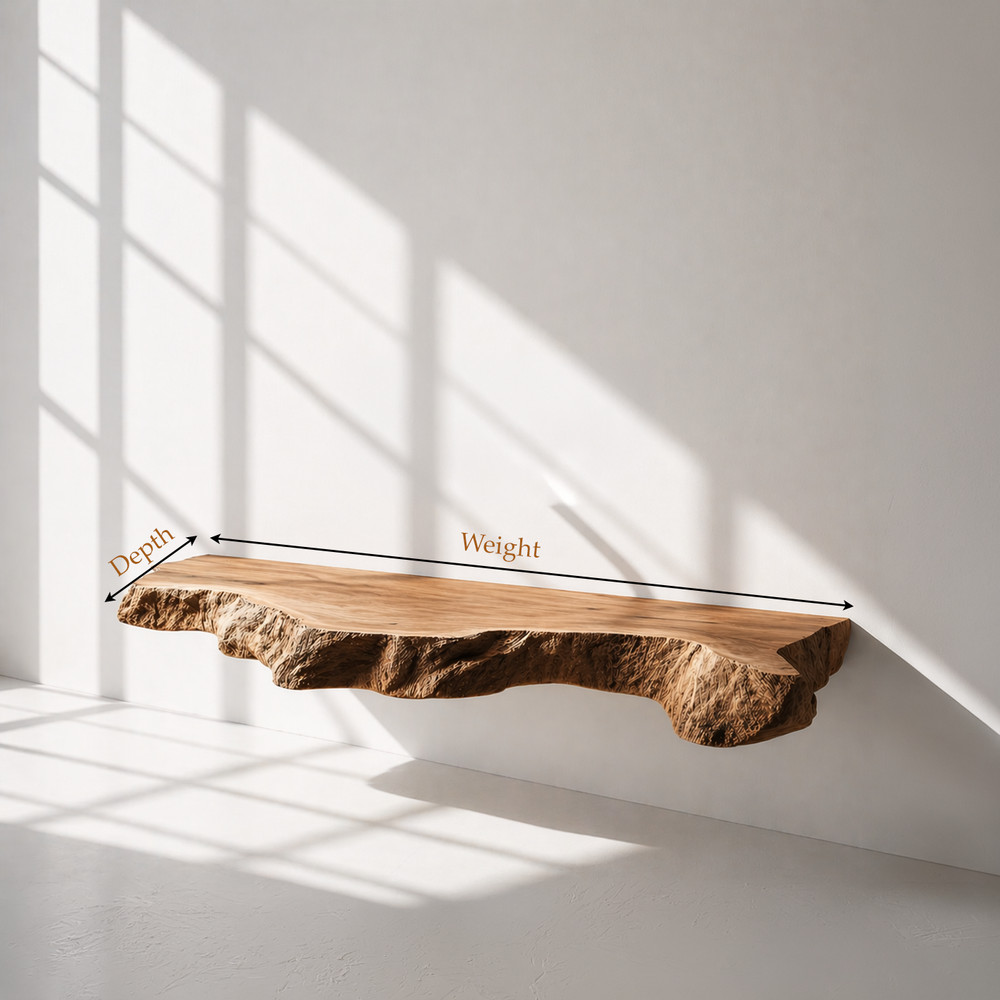 Luxury Live Edge Bathroom Vanity – Handcrafted Solid Wood Floating Sink Counter