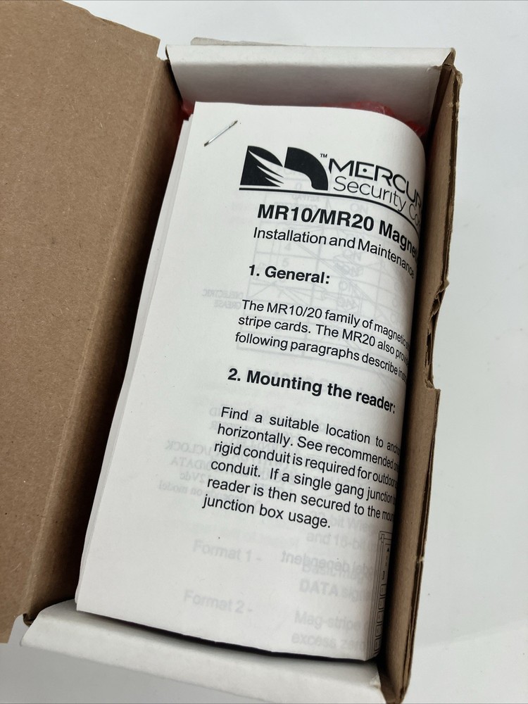 HID / Mercury Security MS-MR1012 BK Magnetic Stripe Card Reader MR1012BK - NEW!