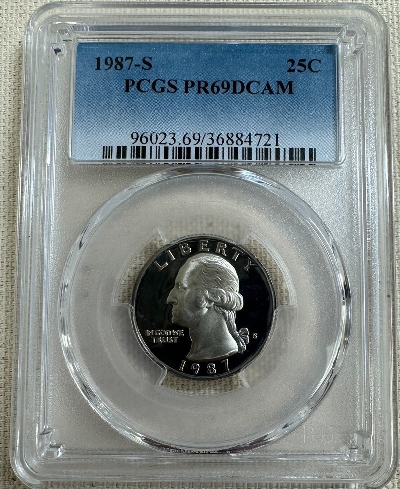 1987 S 25C Washington Quarter Proof PCGS PR69DCAM