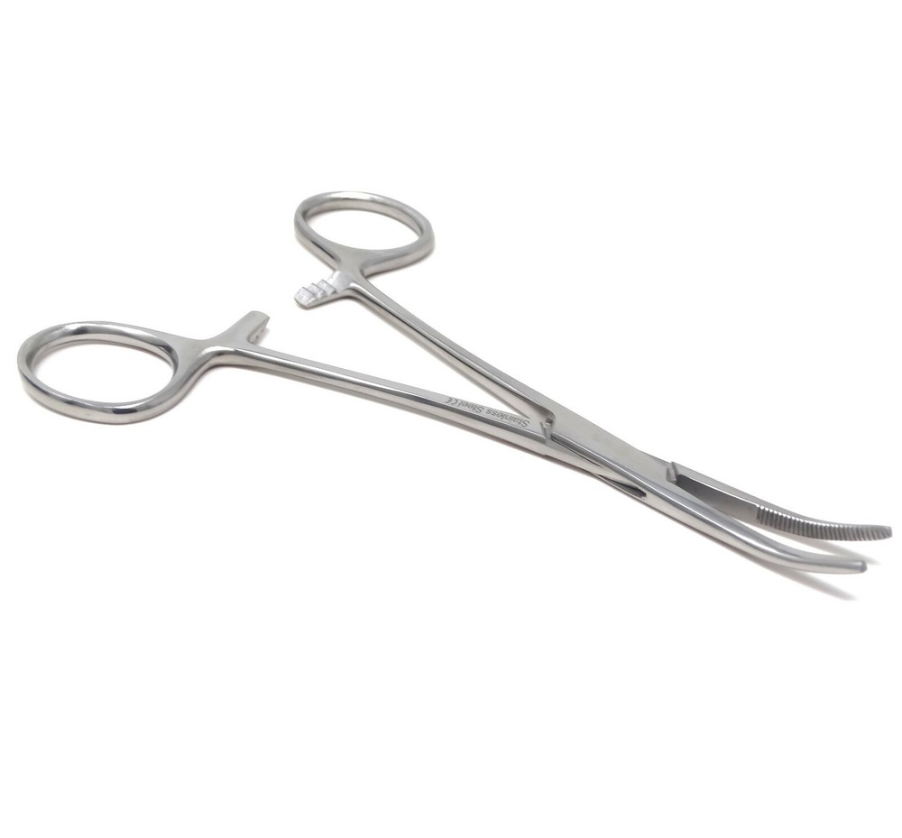 Doll / Bear Restringing & Stuffing Half Serrated Hemostat Curved Forceps 5.5"