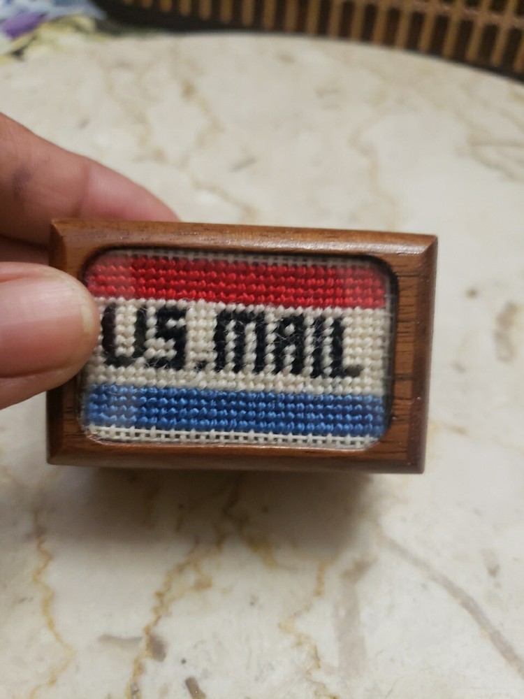Vintage Wooden Stamp Roll Desktop Dispenser