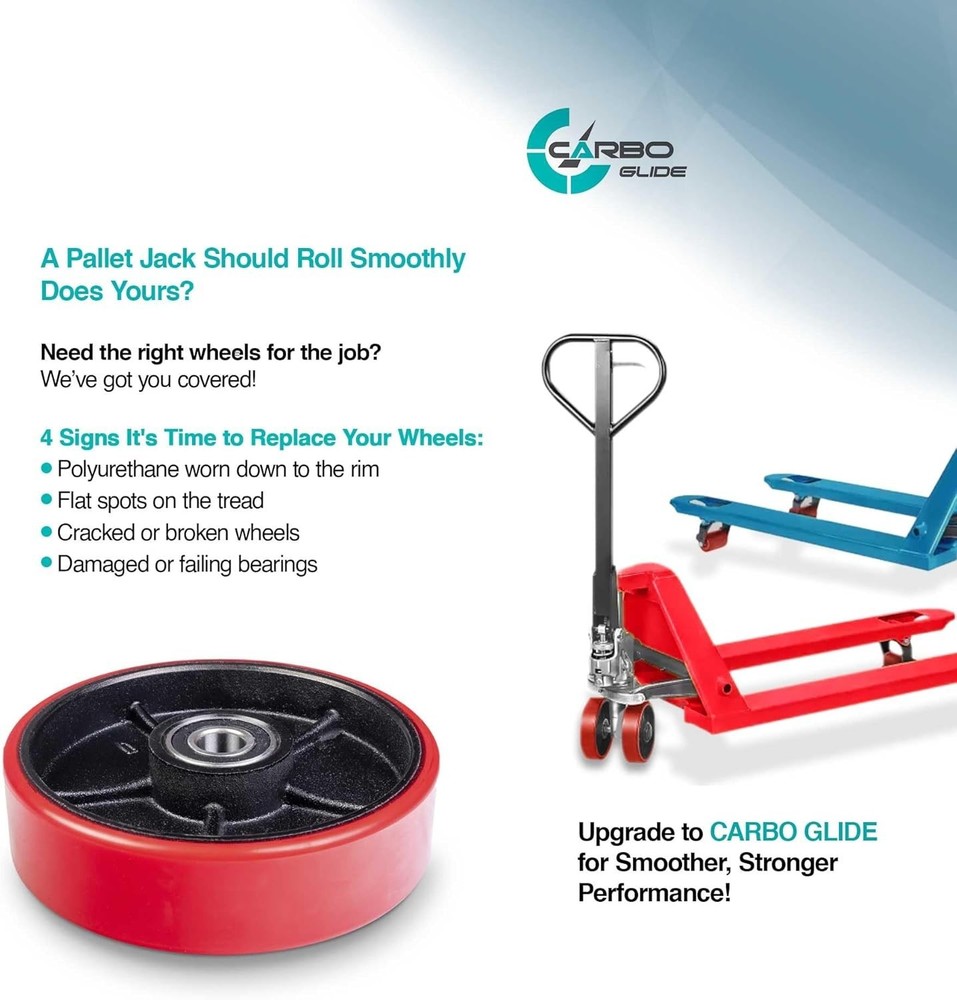 Pallet Truck Steering Wheels - 7"x2" Polyurethane