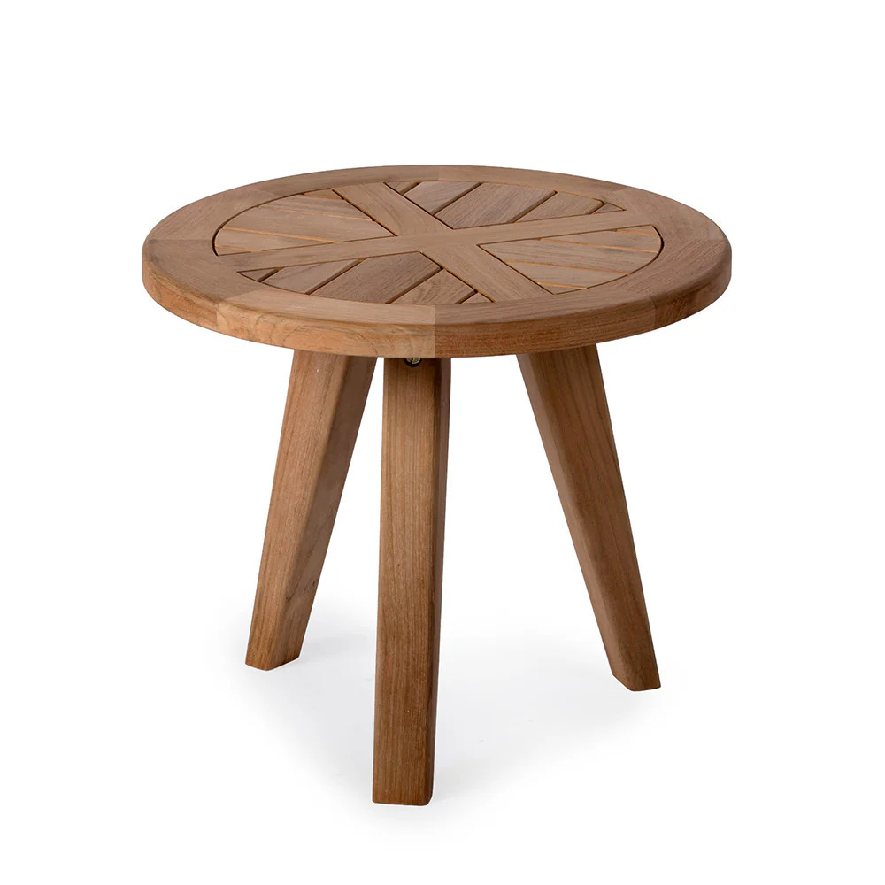 Ash & Ember Grade A Teak Round End Table, 19.7" Diameter, Accent Side Table