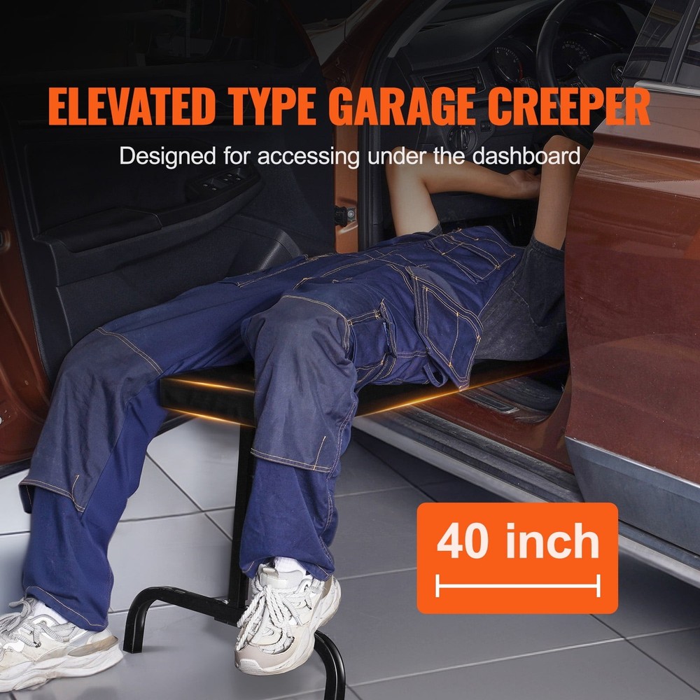 KFFKFF Adjustable Under Dash Creeper, 40 in, 330 lbs Capacity Rolling Garage