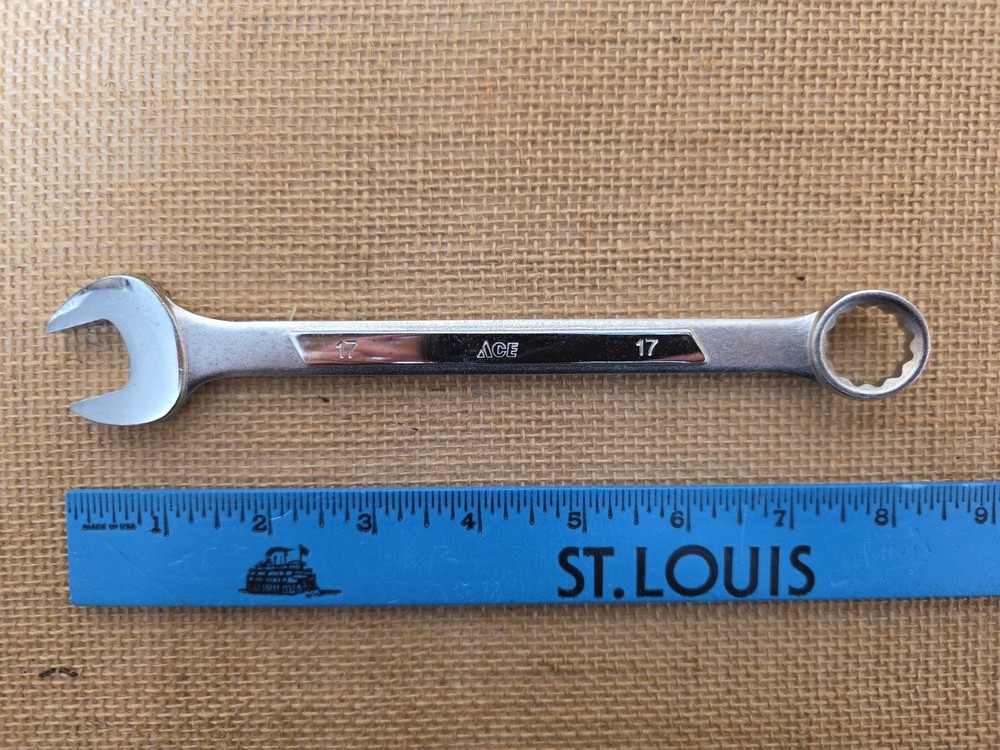 Ace Combination 17 mm Chrome Vanadium Wrench