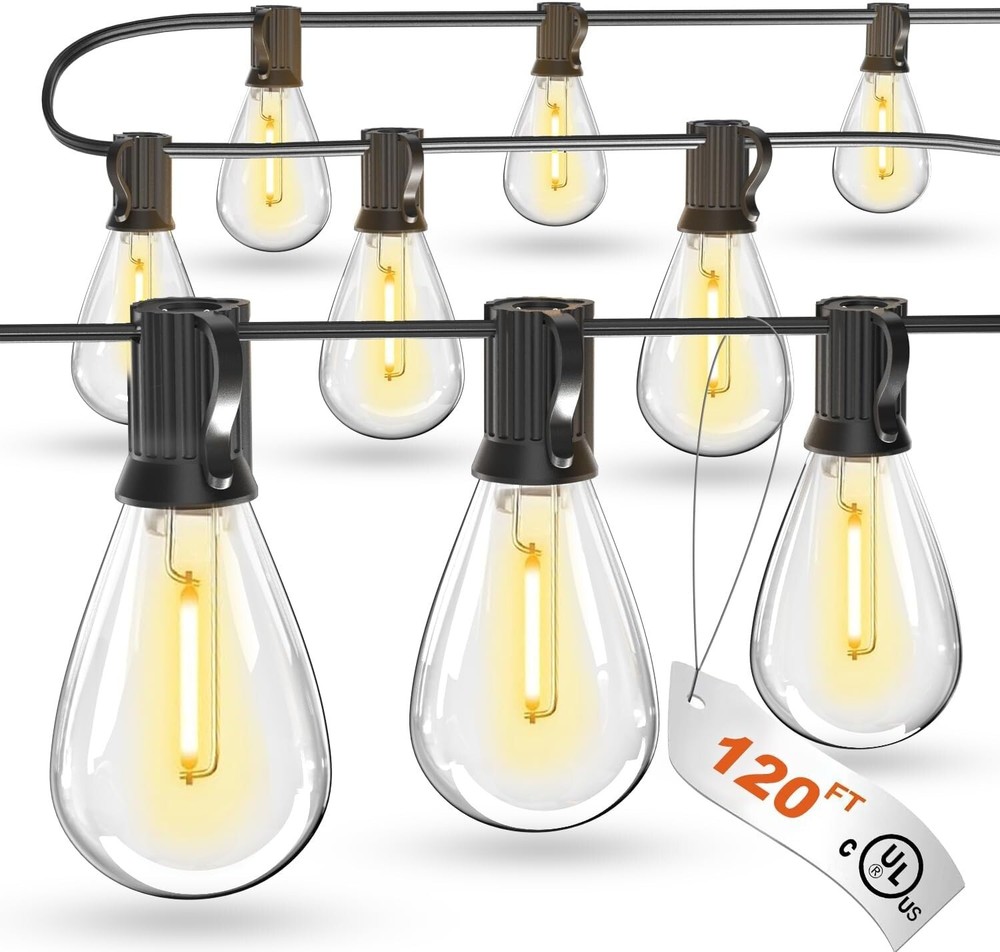 Outdoor String Lights - LED Dimmable ST38 Warm Edison Connectable String Lights