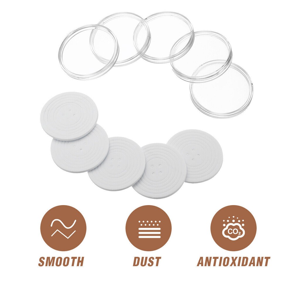 100PC 46mm Clear Coin Storage Box Round Plastic Case Capsules Container Holder