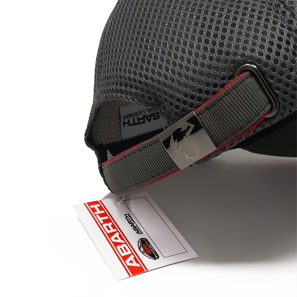 Abarth Hat Grey Green Visor Curved Summer
