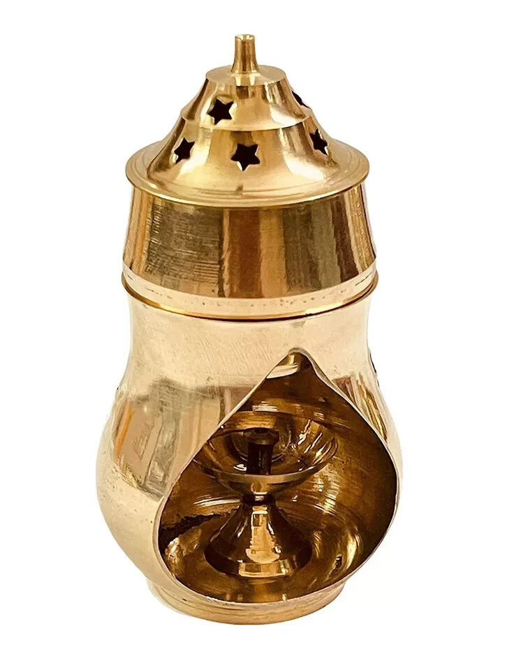 Brass Camphor Aroma Incense Burner Lamp / Brass Diya 1 Pcs Diffuser with Diya
