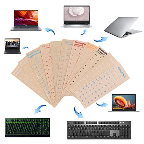 2 Pack Universal Russian keyboard Stickers for Compurter Laptop Desktop Keyboard
